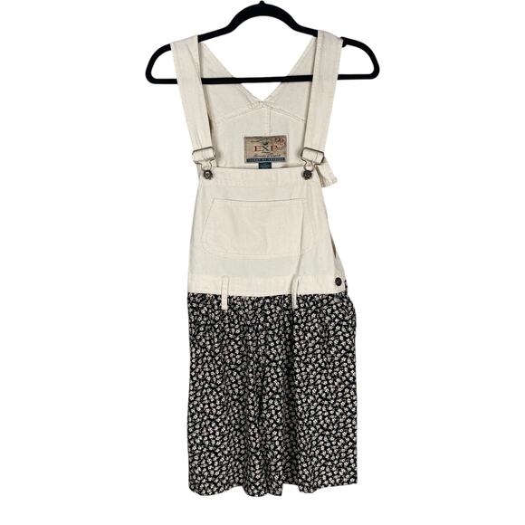 Vtg Jeans by Express 90s Floral Cottagecore Overall Romper Playsuit SZ S - Picture 1 of 7